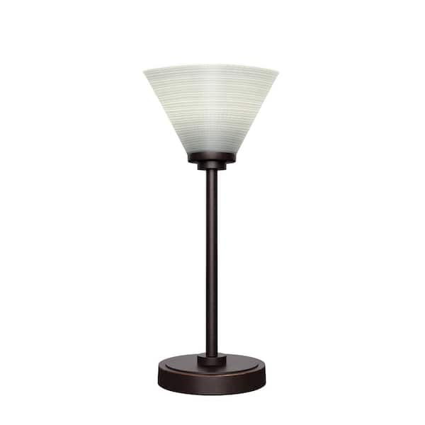 Unbranded Quincy 16 in. Dark Granite Accent Lamp with White Matrix Glass Shade