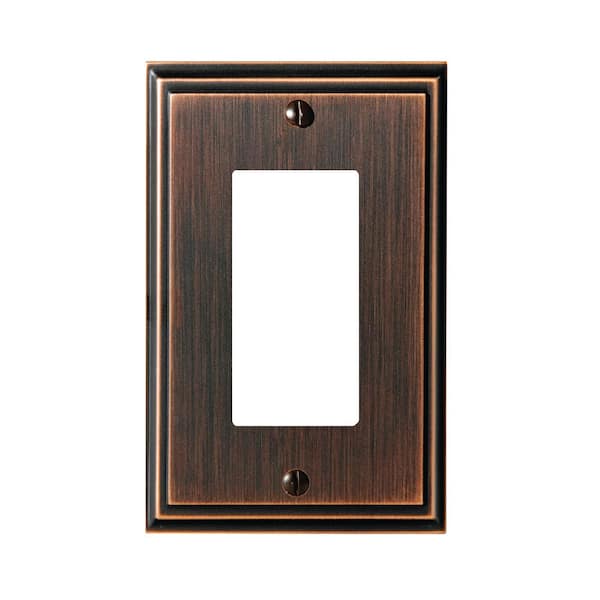 Amerock Bronze 1-Gang Decorator/Rocker Wall Plate (1-Pack)