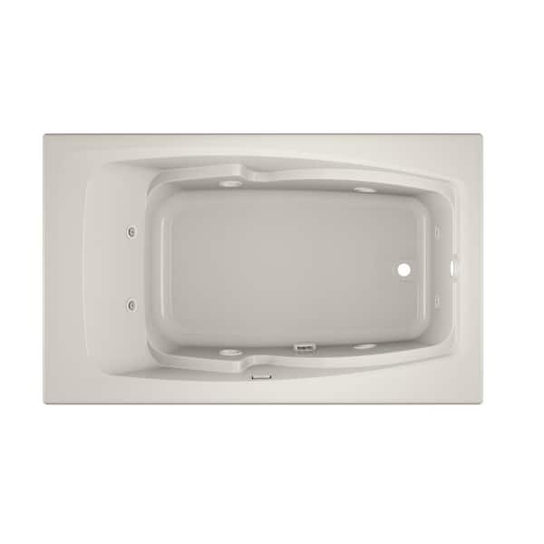 JACUZZI CETRA 60 in. x 36 in. Rectangular Whirlpool Bathtub with Right Drain in Oyster