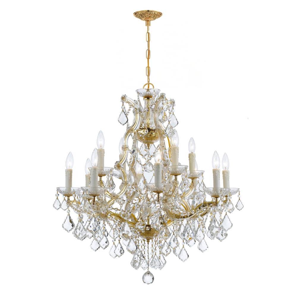 Crystorama Maria Theresa 13-Light Gold Crystal Chandelier 4412-GD-CL ...