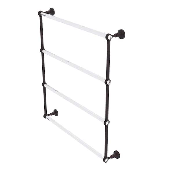Pacific Grove 30 in. W x 35 in. H x 4.7 in. D Wall Mounted Towel Bar in Venetian Bronze with Grooved Accents