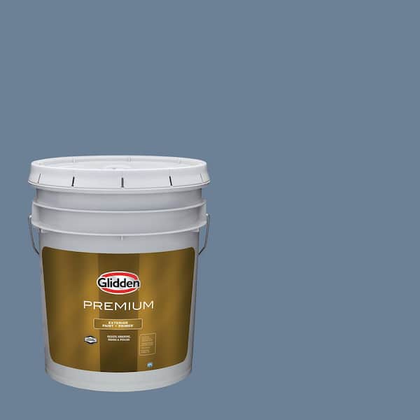 Glidden Premium 5 gal. Silver Blueberry PPG1163-5 Flat Exterior Latex Paint