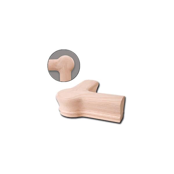 HOUSE OF FORGINGS Red Oak Level Quarter Turn with Cap - 6010 Wood Staircase Handrail Fitting for Stair Remodel