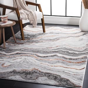 Craft Gray/Brown 8 ft. x 10 ft. Marbled Abstract Area Rug