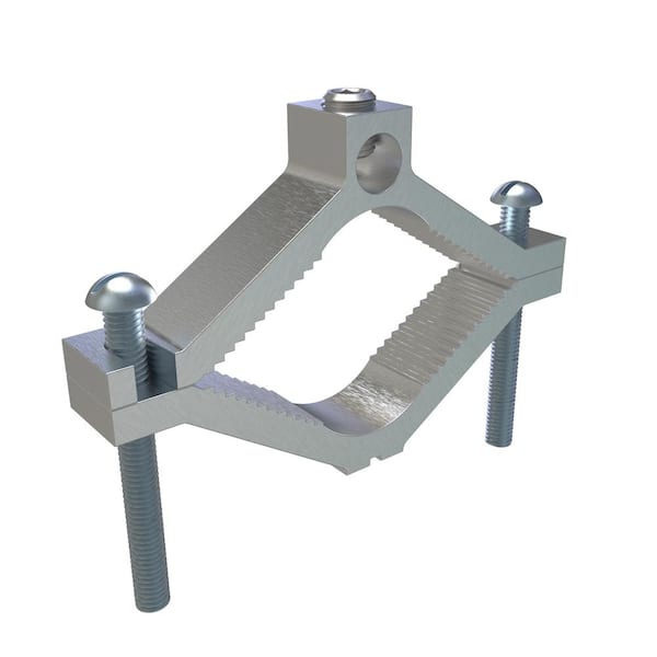 ILSCO Permaground Aluminum Ground Clamp Connector, Conductor Range 250-6, Pipe Sizes 2-1/2 in. to 4 in.
