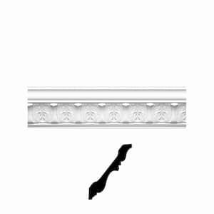 3/4 in. x 4-1/8 in. x 96 in. Primed Polyurethane Grecian Leaves Crown Moulding