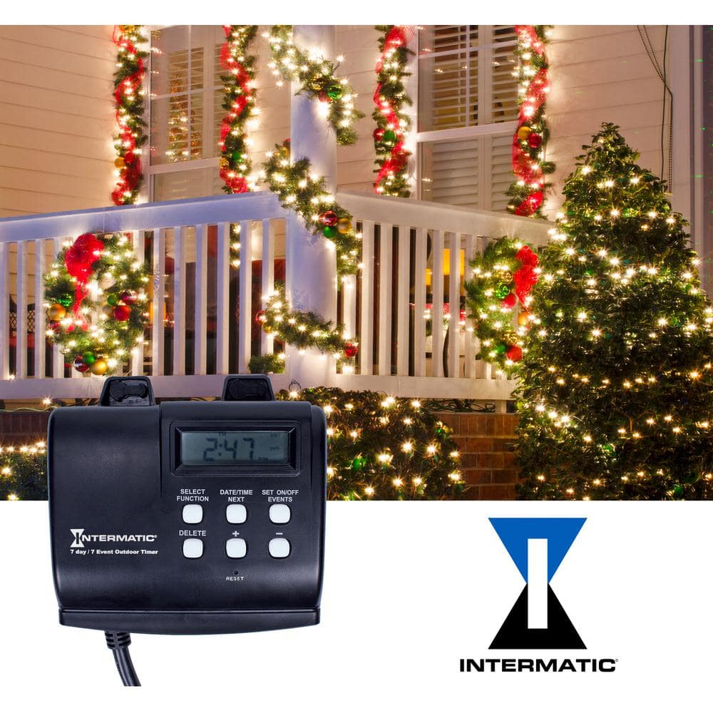Black Digital 7-Day Programmable Outdoor Timer
