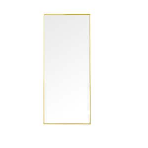 15.7 in. H x 59 in. W Modern Rectangle Gold Aluminum Alloy Frame Decorative Mirror, Bedroom Wall-Mounted Mirror
