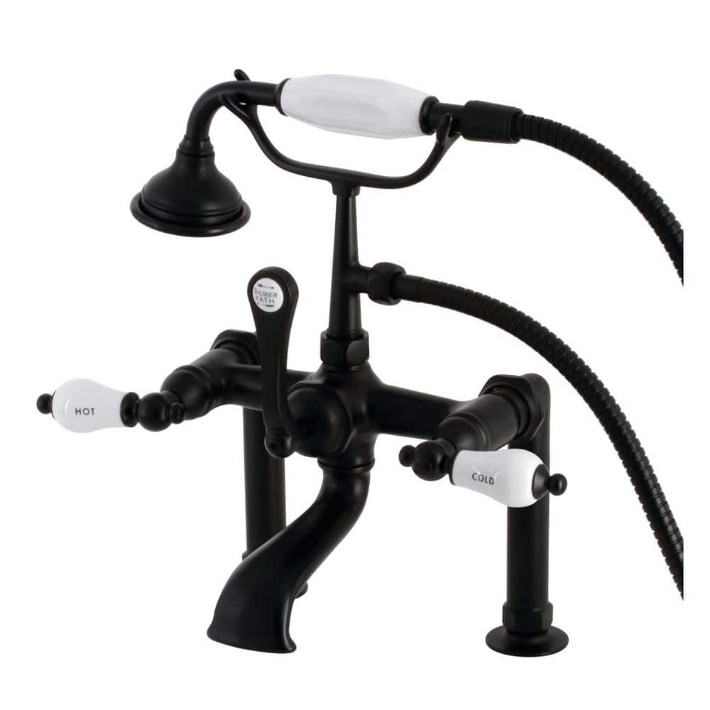 Matte Black Brass Clawfoot Tub Faucet with Hand Shower