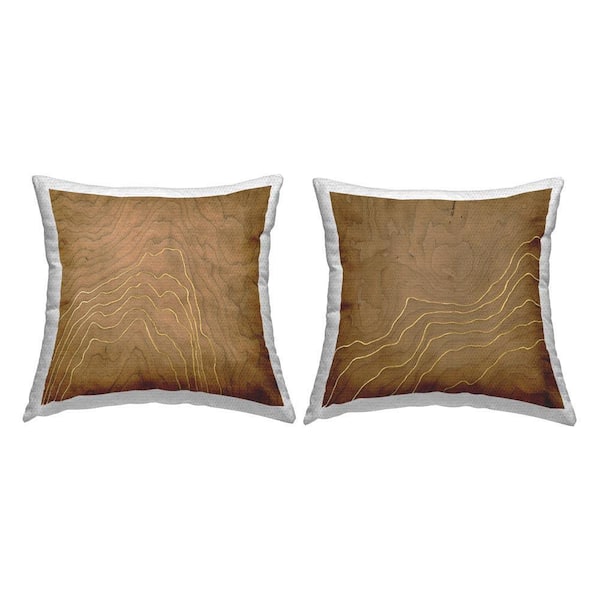 Rustic Grain Pattern 2 Piece Outdoor Printed Throw Pillow Set by Vanna Lam