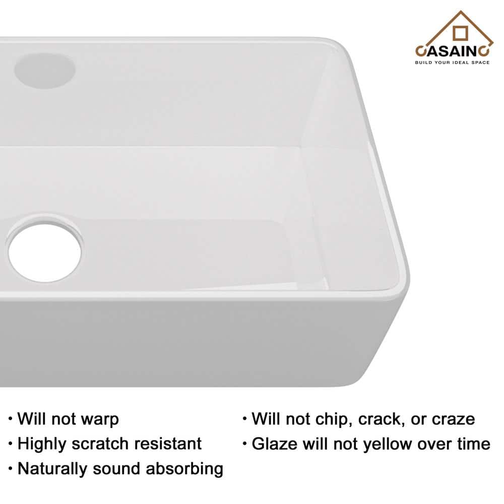 36" White Fireclay Farmhouse Kitchen Sink with Brushed Nickel Faucet