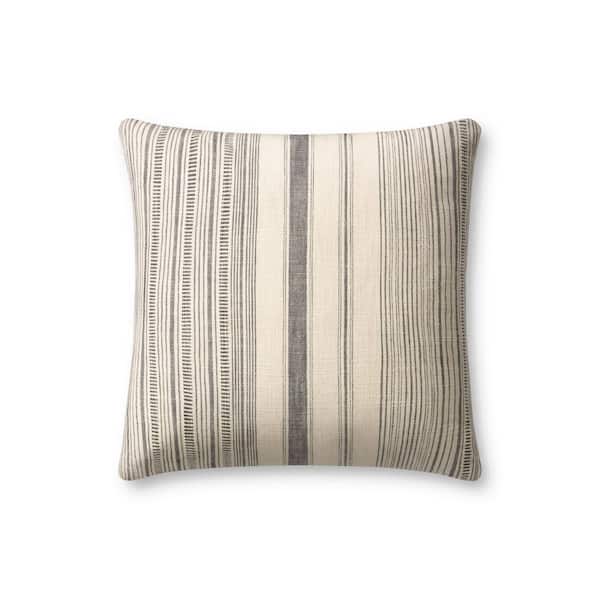 Angela Rose Celina Ivory / Light Grey 18 in. x 18 in. Indoor Throw Pillow