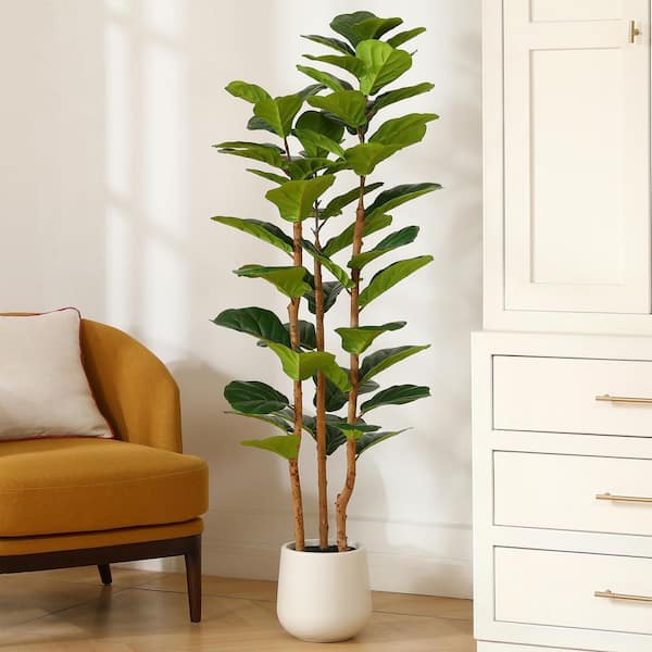 DR.Planzen 5 ft. Artificial Fiddle Leaf Fig Tree with Realistic