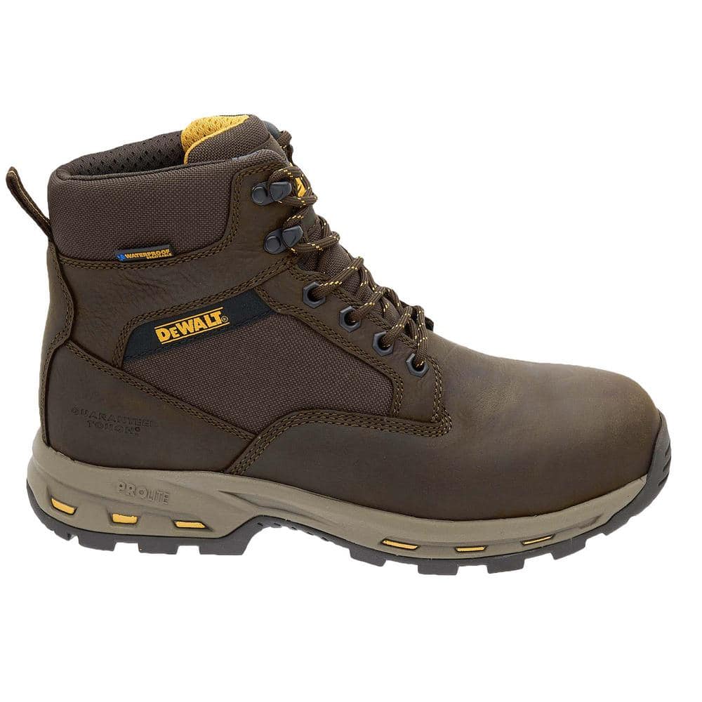 DEWALT Men's Halogen Lite Waterproof 6 in. Work Boot Steel Toe Brown Size 11.5