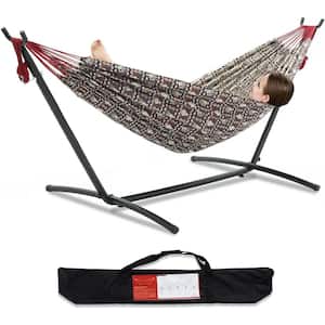 9 ft. Quilted Reversible Hammock, Capacity 2 People Standing Hammocks and Portable Carrying Bag ( Snowman )