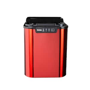 25 lbs. Portable Countertop Ice Maker in Red