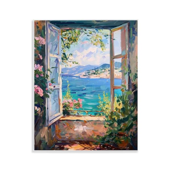 Stupell Industries Window Sea View by LSR Design Studio Unframed Nature Graphic Art Print 14 in. x 11 in.