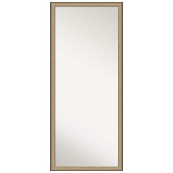 Amanti Art Oversized Satin Bronze/Copper Metallic Wood Hooks Modern Mirror (63 in. H X 27 in. W)