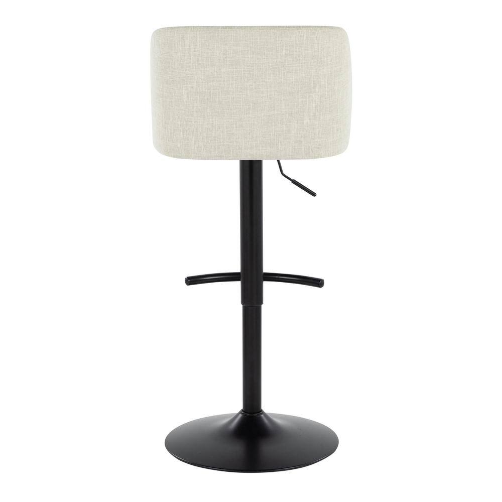 Beige Adjustable Swivel Barstool with Metal Frame