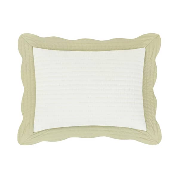 Unbranded Ashford Green Cotton King Quilted Sham