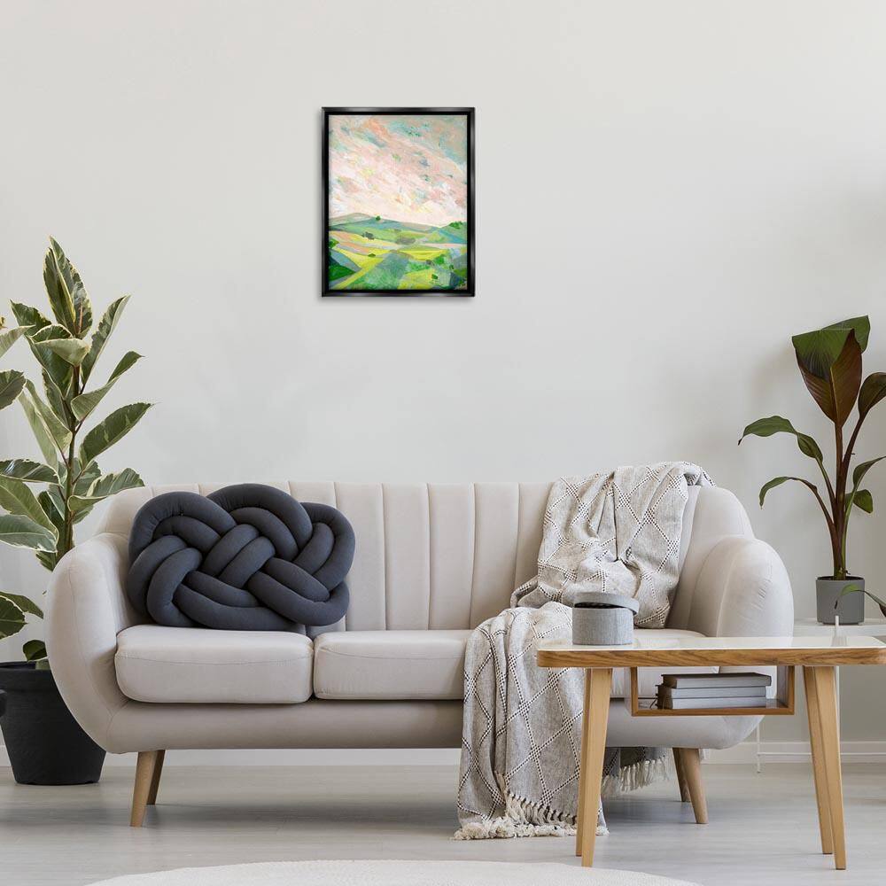Vibrant Green Hills Landscape by Ashley Davis Black Floater Frame Nature Graphic Art Print 21 in. x 17 in. price history on PriceWatchPro