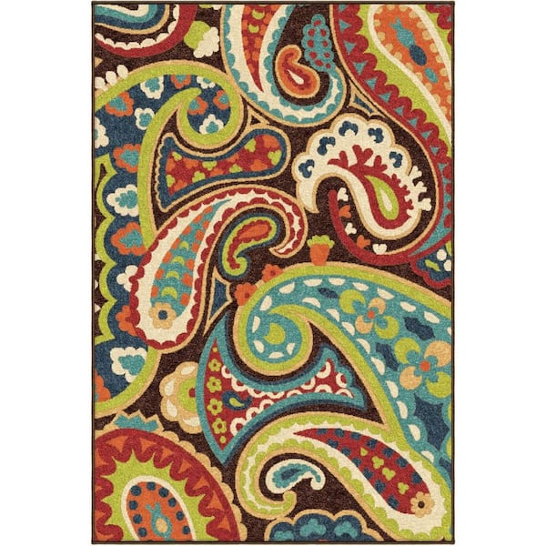 Unbranded Paisley Rain Multi 5 ft. x 8 ft. Indoor Area Rug