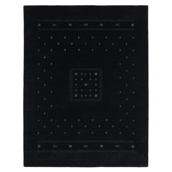 Solo Rugs Simi Bohemian Black 9 ft. x 12 ft. Handmade Area Rug