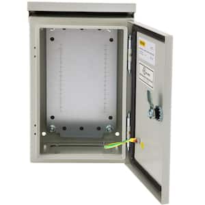Electrical Enclosure Box 12 x 8 x 8 in. NEMA 4X IP65 Junction Box Carbon Steel Hinged with Rain Hood for Indoor/Outdoor