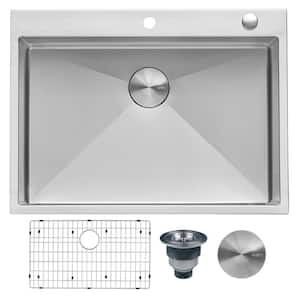 30 x 22 in. Drop-In Tight Radius Topmount 16-Gauge Stainless Steel Kitchen Sink Single Bowl