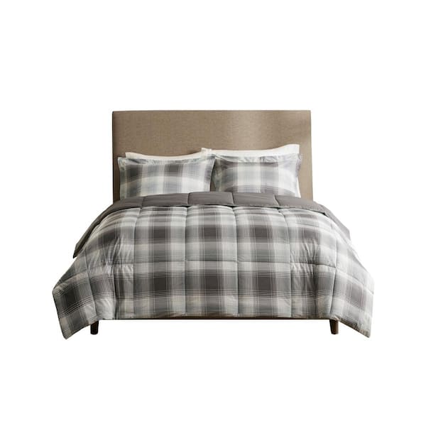 Woolrich Woodsman 3-Piece Grey Full/Queen Softspun Down Alternative Comforter Mini Set