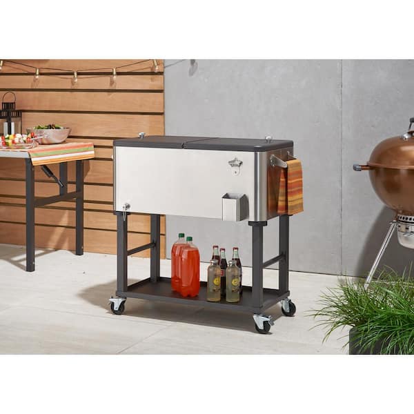 TRINITY 80 Qt./20 Gal. Stainless Steel Wheeled Cooler with