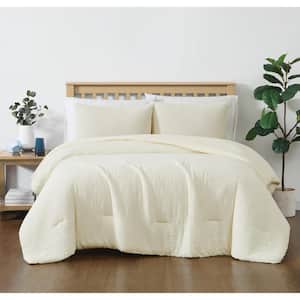 Cozy Gauze Ivory Full Queen 3-Piece Microfiber Comforter Set