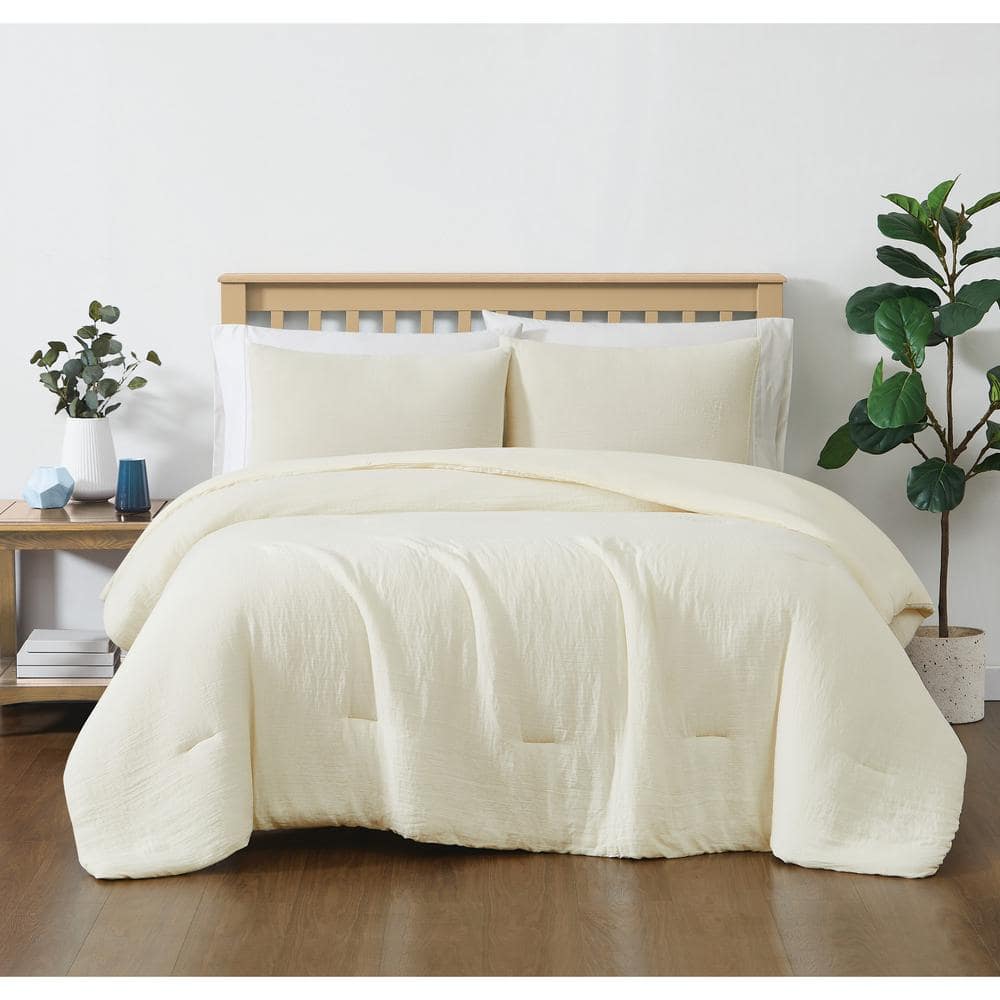 Truly Soft Cozy Gauze Ivory Twin Twin XL 2-Piece Microfiber Comforter ...