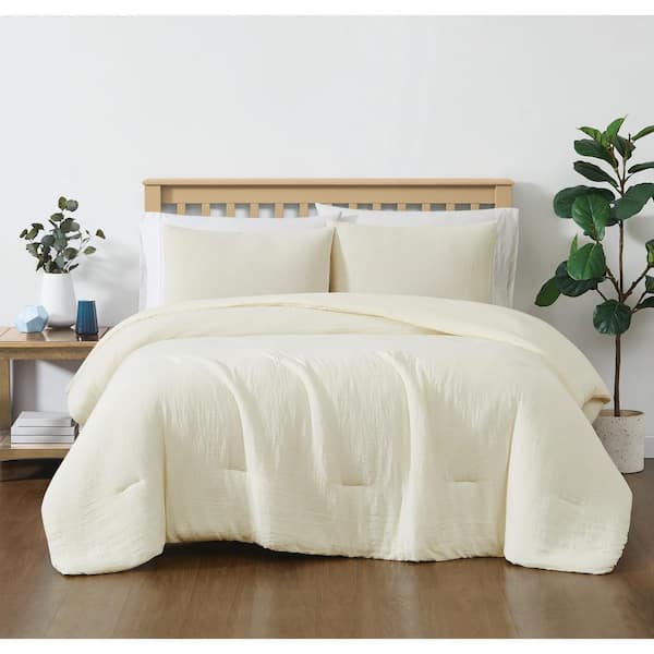 Truly Soft Cozy Gauze Ivory Twin Twin XL 2-Piece Microfiber Comforter Set