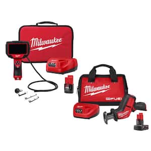 M12 12-Volt Lithium-Ion Cordless M-SPECTOR 360-Degree 4 ft. Inspection Camera Kit w/M12 HACKZALL Reciprocating Saw Kit