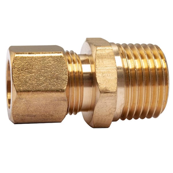 1/2 in. O.D. Comp x 1/2 in. MIP Brass Compression Adapter Fitting (5-Pack)
