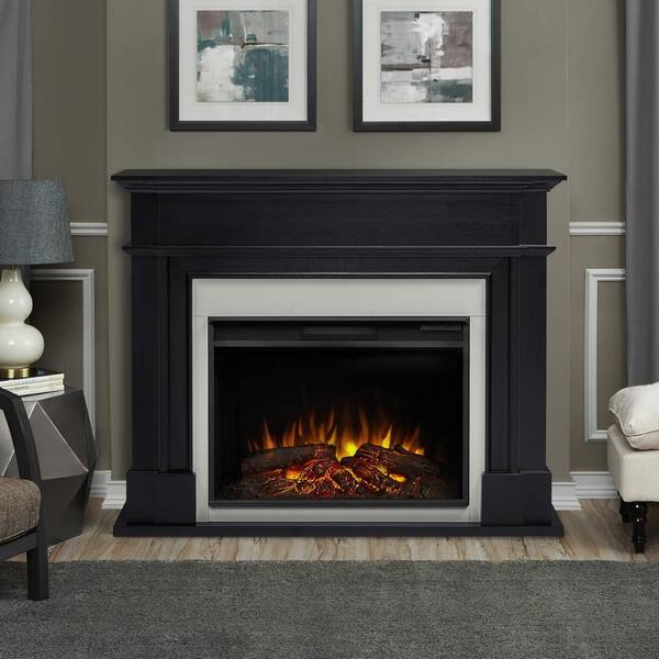 Real Flame Harlan Grand 55 in. Electric Fireplace in Black