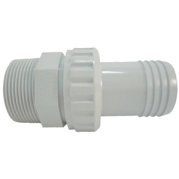 Hayward 1/2 in. MIP Quick Disconnect Econo Union with 1-1/2 in. Hose Barb in White
