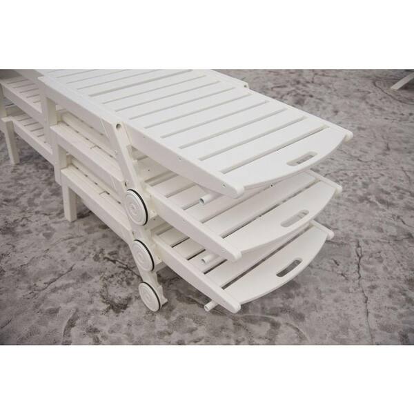 Polywood Nautical White Wheeled Armless Plastic Outdoor Patio Chaise Lounge Naw2280wh The Home Depot - Polywood Nautical Chaise Lounge Set Polywood Nautical White Wheeled Armless Plastic Outdoor Patio Chaise Lounge Naw2280wh The Home Depot - Polywood Nautical Chaise Lounge Set