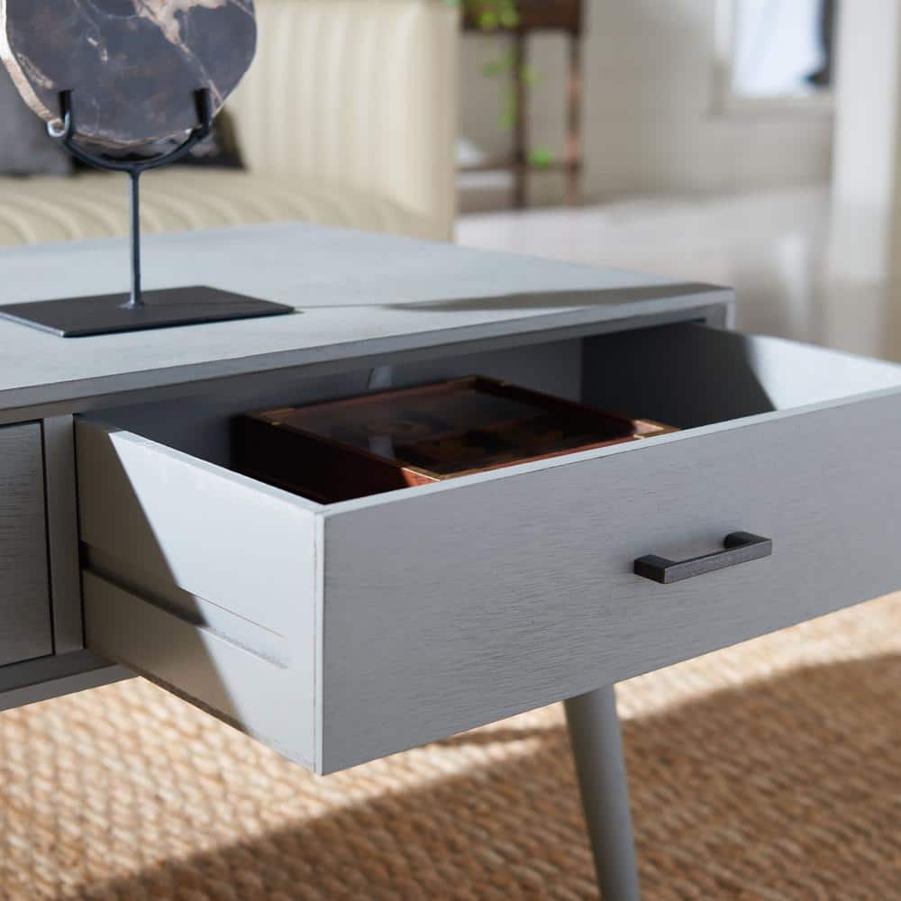 Belgian Farmhouse 42" Mid-Century Wood Coffee Table with Storage