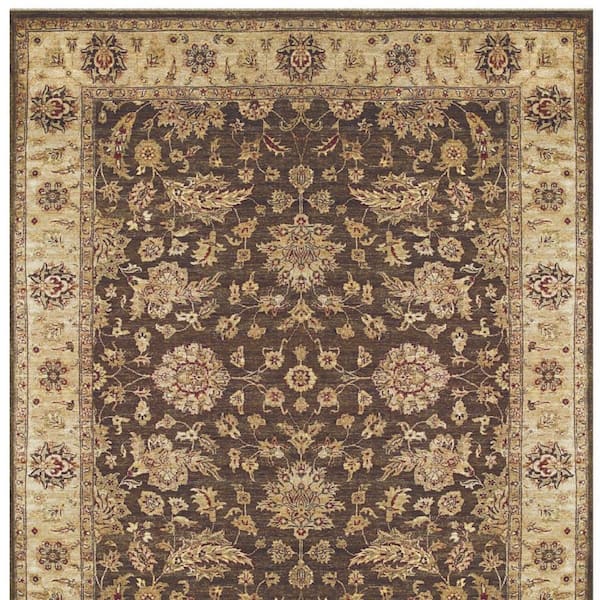 6 x 9 Gold, Brown, Tan Oriental Area Rug