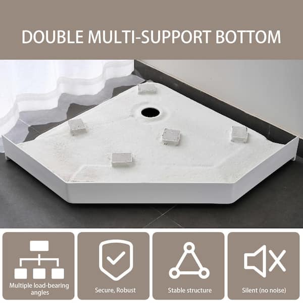 NTQ 36 in. x 36 in. Acrylic Double Threshold Floor Corner Neo