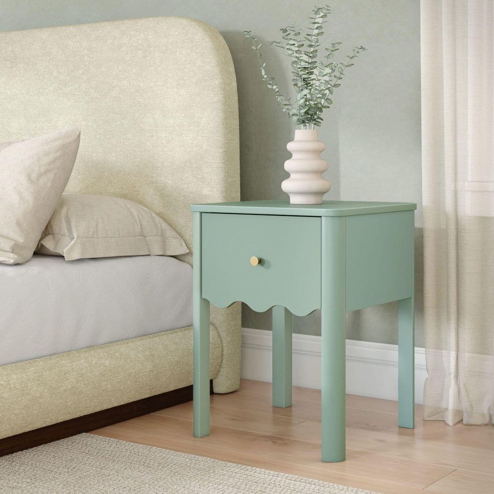 Marelle Meadow Green 1-Drawer 18 in. W Nightstand