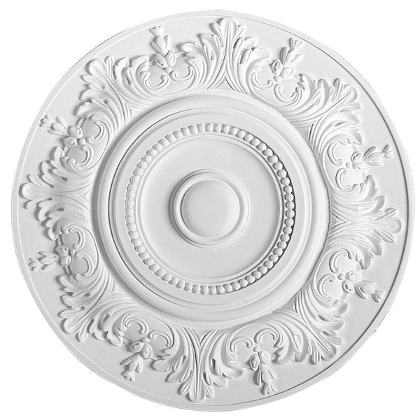 American Pro Decor European Collection 18-1/2 in. x 1-3/8 in. Acanthus Foliage and Rounded Beads Polyurethane Ceiling Medallion