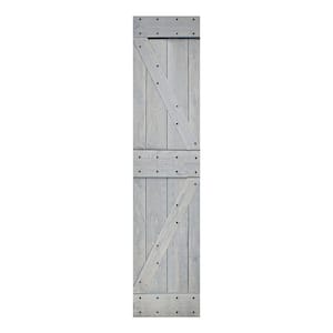 K Style 24 in. x 84 in. French Gray Finished Solid Wood Sliding Barn Door Slab - Hardware Kit Not Included