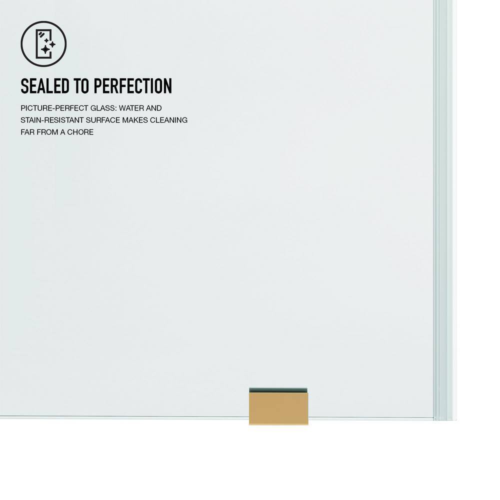 Hamilton Matte Brushed Gold Frameless Sliding Tub Door