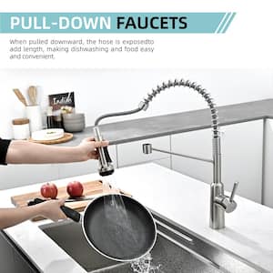 30 in. Undermount Single Bowl 18 Gauge Stainless Steel Double Ledges Kitchen Sink with Faucet and Sliding Accessories