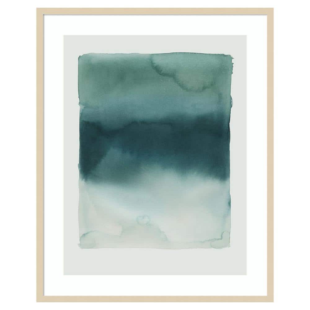 Grace Popp Abstract Green and Blue Wood Framed Wall Art Print