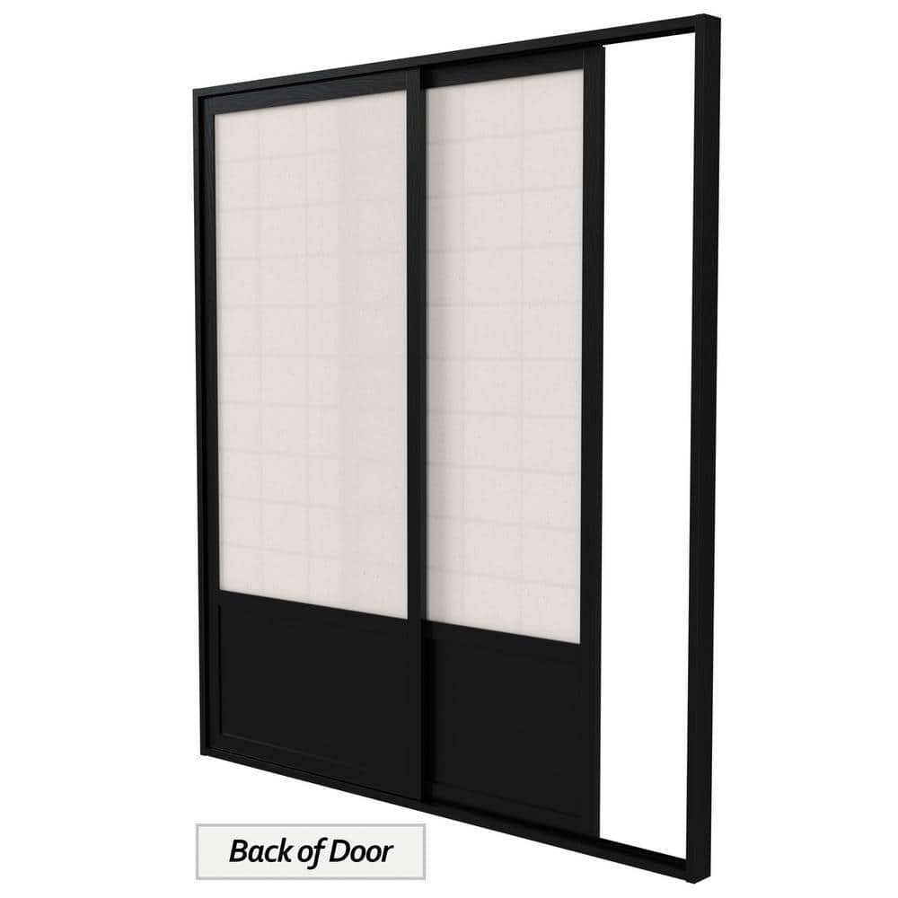 Zen Black Shoji Sliding Door Kit with Rice Paper Shade