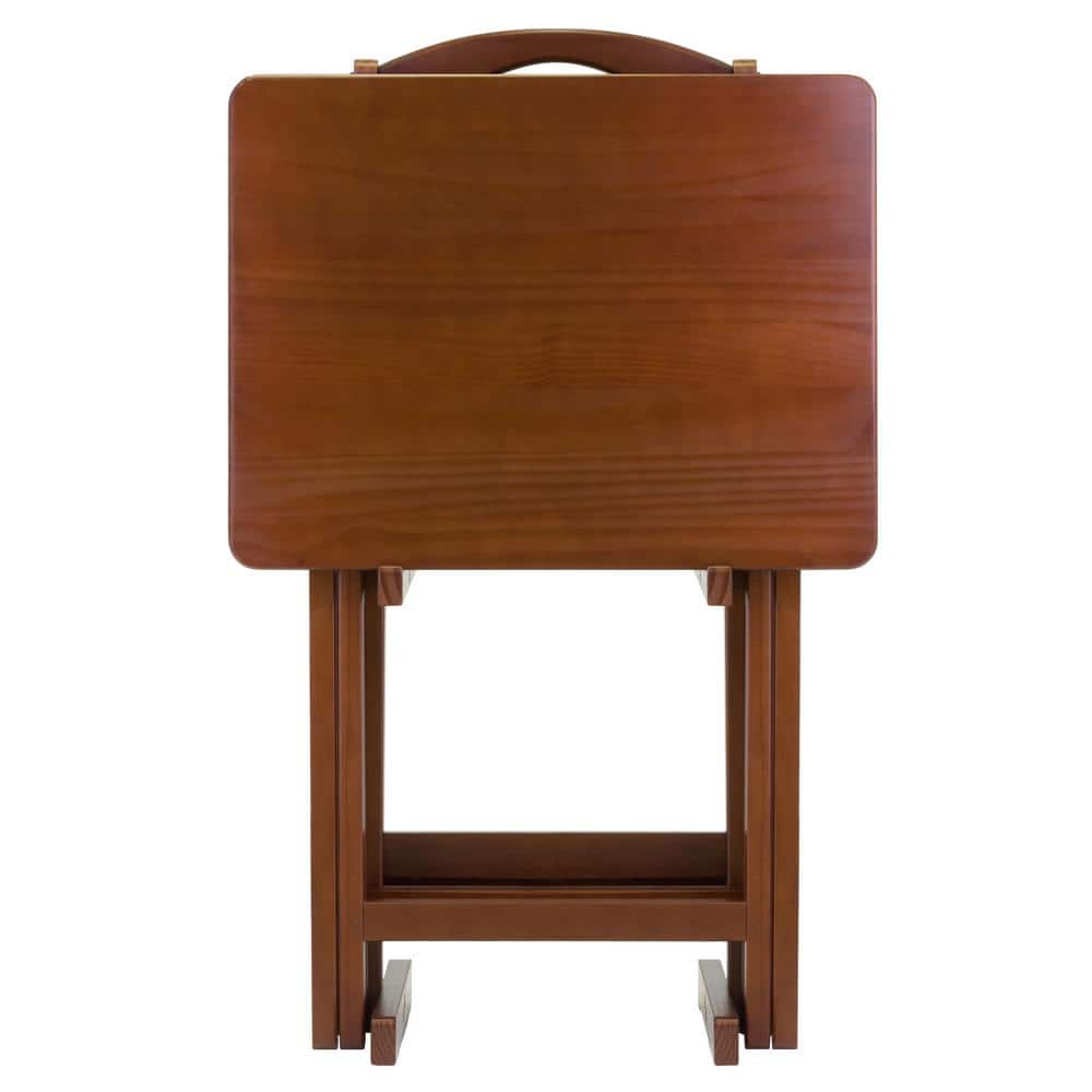 Alex19.06 in. Walnut 5-Piece Snack Table - thumbnail 5